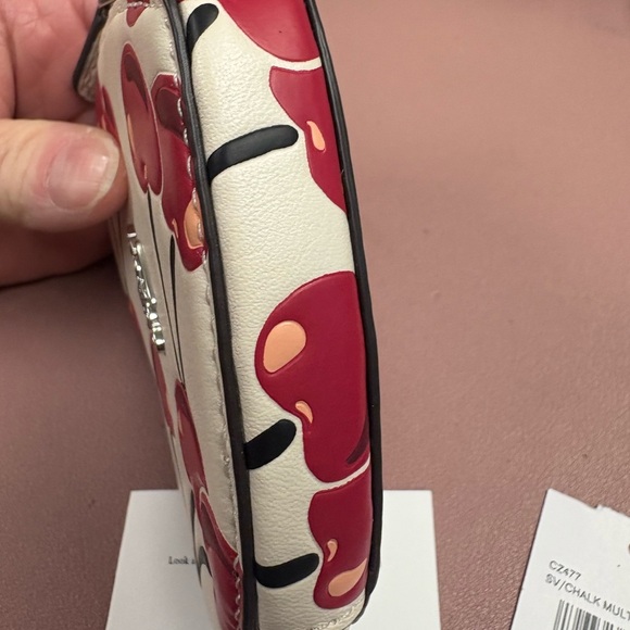 Coach Cherry Print Heart Coin Pouch - Picture 6 of 8